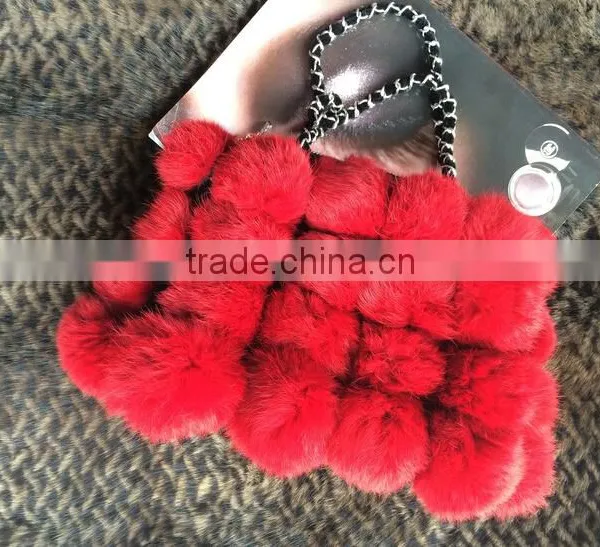 2016 New Design Rabbit Fur Pom Pom Bag/Wholesale And Retail/Fast Shipping/Super Quality photo-5