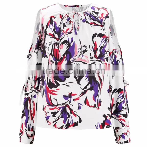 B22622A Europe Ladies Fashion Printting Strapless T-shirt Blouse photo-5