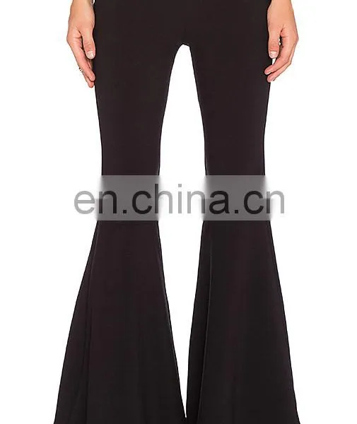 Wholesale Black Wide Leg Pants Harem Ruffle Pants photo-2
