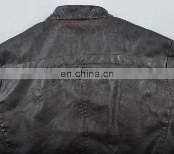 2015 Last Fashion Mens Handsome Motrocycle Slim Fit Leather Jacket photo-6