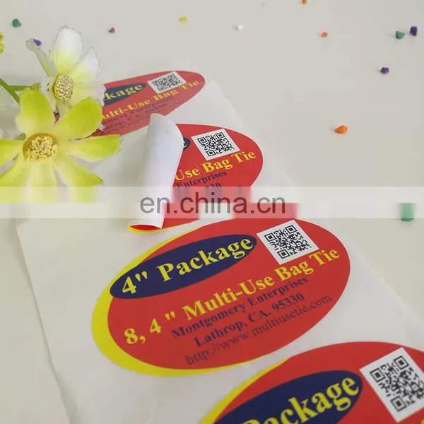Factory Price Ellipse Enterprise Paper Adhesive Colorful Packaging Sticker With QR Code Printed photo-5