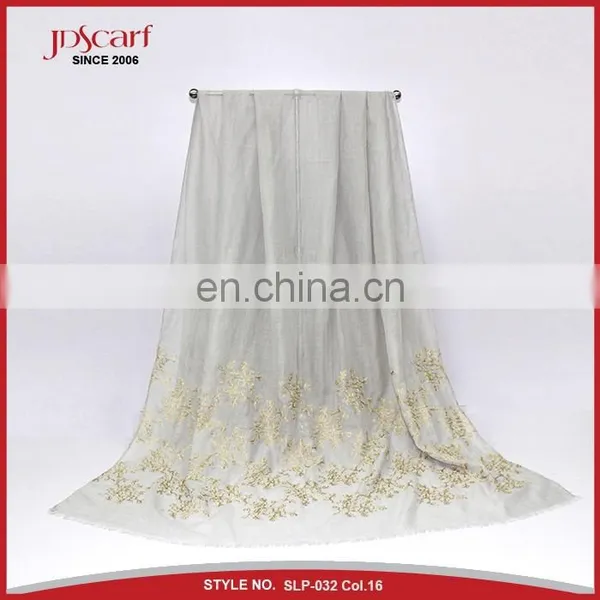 New Designs Multiple Colors Pashmina Scarf Muslim Woman With Embroidery Pattern photo-4