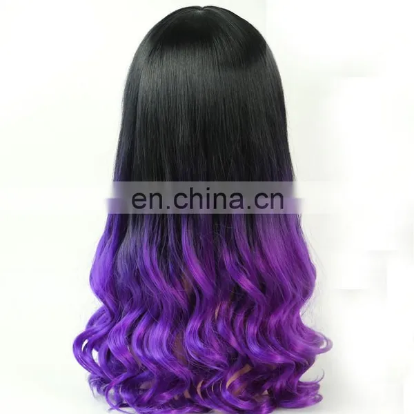 Cheap Angel Wave Ombre Color Cosplay Heated Resistant Fashion Natural Synthetic Box Braid Hair Wig for Women