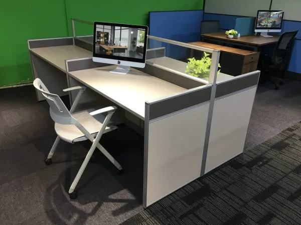Modern Q3-partition Workstation for 4 Persons for Office
