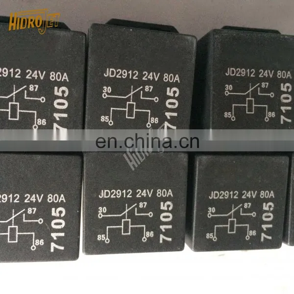 Auto Parts Black Relay 24v 80a 4pins Jd2912 Waterproof Car Relay for Sale