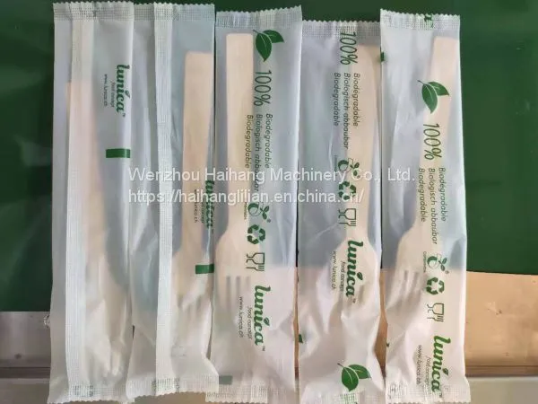 120PCS Per Minute Wooden Tableware Spoon Fork Knife Automatic Packaging Machine With Robot photo-2