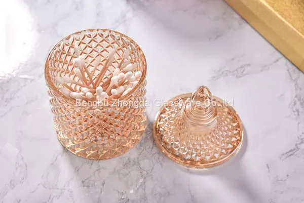 Colored Plating Transparent Glass Sugar Bowl Candy Jar Storage Jar Wedding Candy Cup photo-5