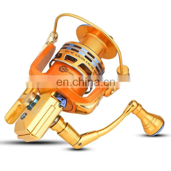Golden Color Waterproof Fishing Rod Set Fishing Reel Spinning