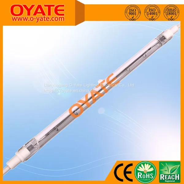 1000W OYATE Quick Response Short Wave Infrared Heating Lamp for Industrial Heating White Reflector Infrared Halogen Single Tube Lamps photo-3