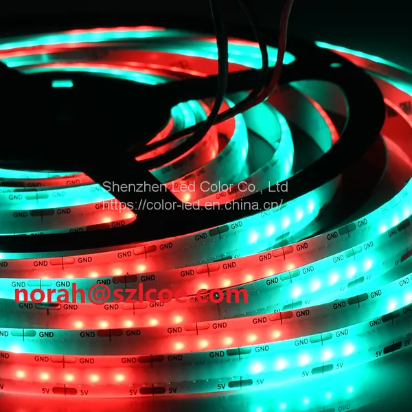 Коммерческий Dream Полноцветный RGB DC5V Магический цифровой Без световых точек Мягкий 1008/м Интеллектуально адресуемый RGB COB светодиодный ленточный светильник