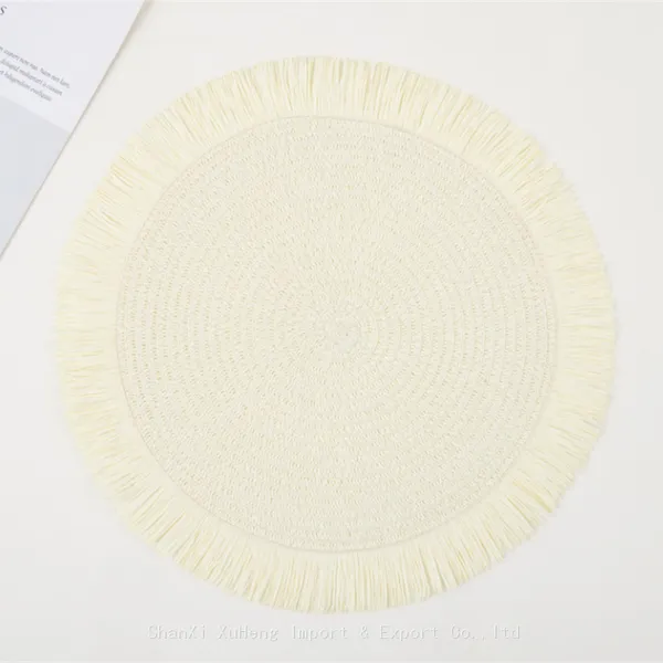 Custom Rattan Wholesale Eco-friendly Olive Green Colored Wedding Macrame Paper Place Mats photo-3