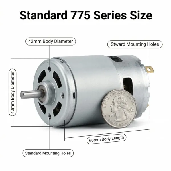 High-Torque Permanent Magnet DC775 Motor: Efficient, Durable, and Versatile for All Your Industrial Needs! photo-4