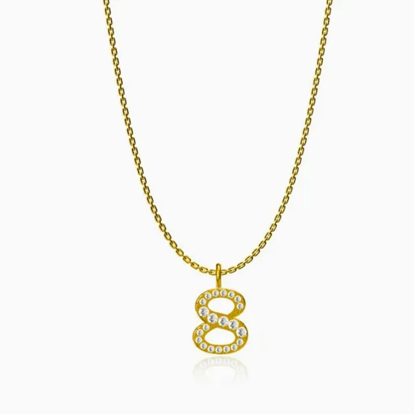 Digital Pendant Necklace Accessory, Non Fading Light Luxury High-end Feeling, Diamond Studded Chest Chain photo-2