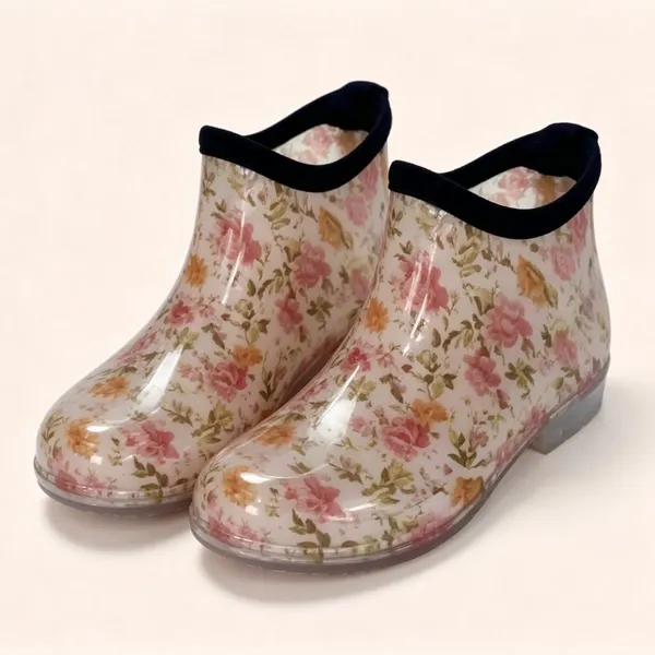 Proshield Work Women’s Transparent Floral Short Ankle Rain Boots