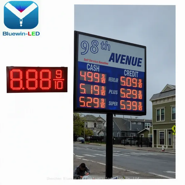 Plug and Play Modular LED Price Display Kit for Gas Stations Number Screens Accessories Diesel Pump