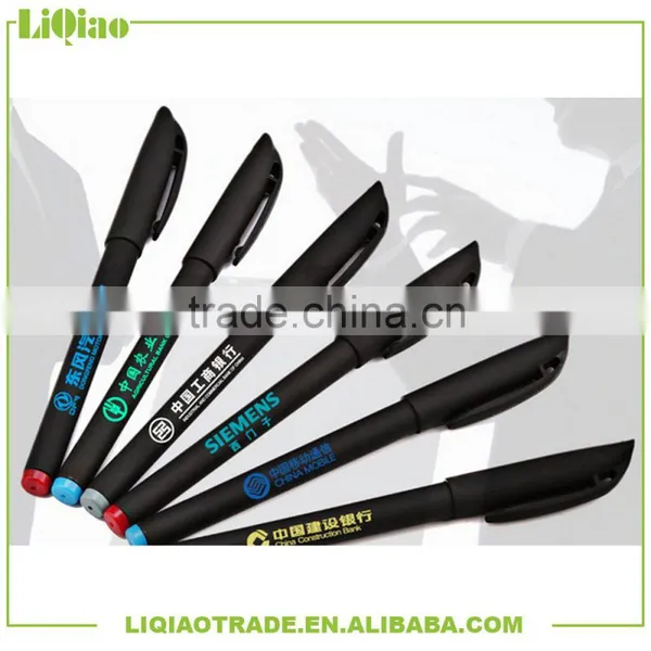 Plug Bush Business Black Pen Gel 0.35mm 0.38mm Matte Effects Springy Glue Spray With Logo