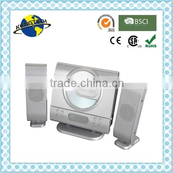 Vertical Design CD Player Digital Tuning Radio With Two Detachable Speakers