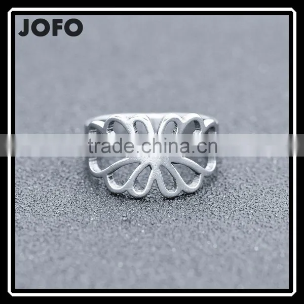 2016 Korean Style Fancy Shaped Stainless Steel Hollow Ring