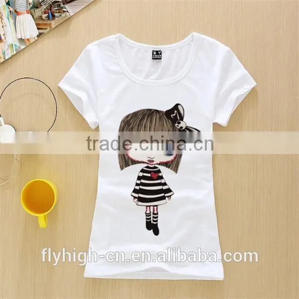 Factory Cheap Plain White T-shirts Girls t Shirts photo-2