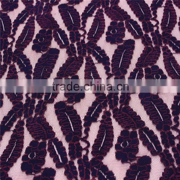 Good Quality Cotton Nylon Net Cord Lace Fabric With Scallop Edges for Garment photo-2