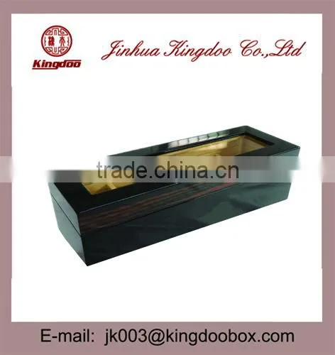 Jinhua Supplier Long Wooden MDF Watch Storage Box With Mirror and Hinge photo-2