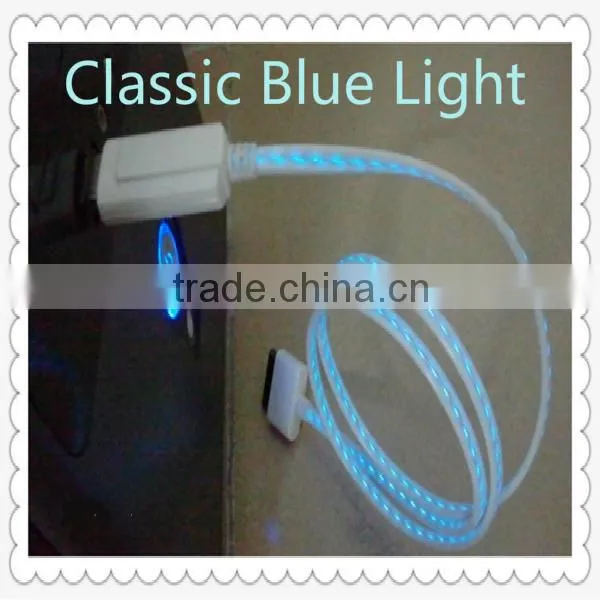 China Mobile Usb Data Cable Visible Flow Led Light Usb Charging Sync Cable for IPhone4 photo-5