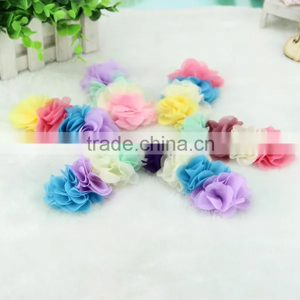 Diy Chiffon Flowers Colorful Flowers,flowers for Slipper,children's Hair Accessories