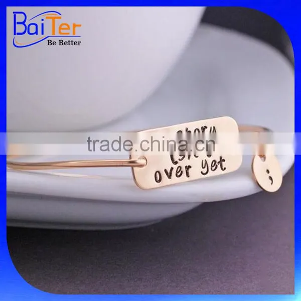 Custom Personalized Handwriting Word Charm Signature Bangle Bracelet photo-3