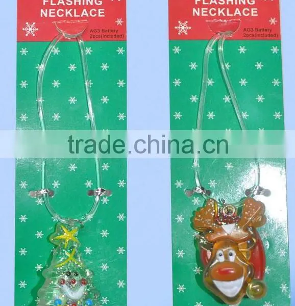 Santa Flashing Pendant Christmas Tree Snowman Reindeer LED Pendant Necklace photo-3