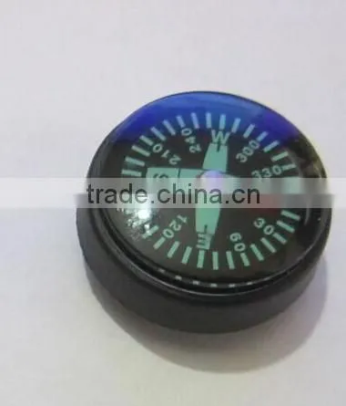 round plastic black paracord compass for bracelet