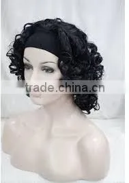 Best Quality on Line Trading Braided Style Ombre Tights Instock All Synthetic Color Kinky Curly Headband Wigs photo-3