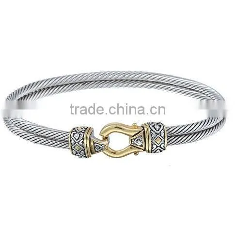 Wholesale stainless steel wire bangles men bangles twist jewelry