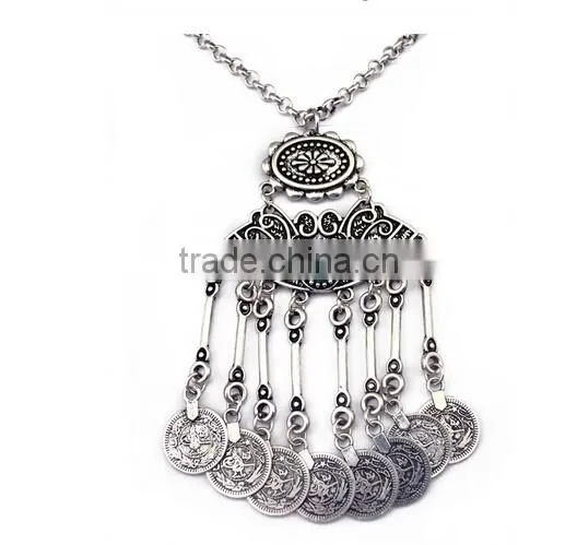 2016 New Fashion Women's Turquoise Statement Tassel Choker Collar Ethnic Bohemian Necklace photo-5