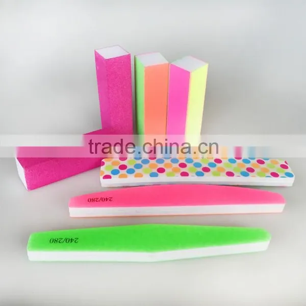 OEM Custom 4 Way Sponge Block Neon Nail Polish Buffer Beauty 4 Sides Buffer Block Nail Shining File Buffer Factory photo-6