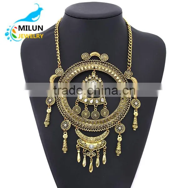 Chunky Metal Pendant Statement Vintage Maxi Necklace Wholesale