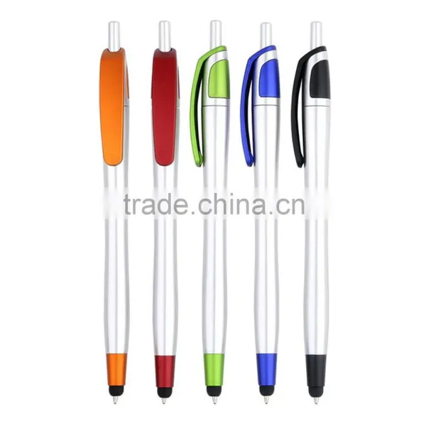 new arrived popular sliver barrel click active screen stylus touch pen