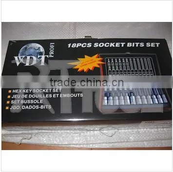 18pcs Wrought Iron Working Tools Drive Mechanics Socket Bits Tool Set photo-4