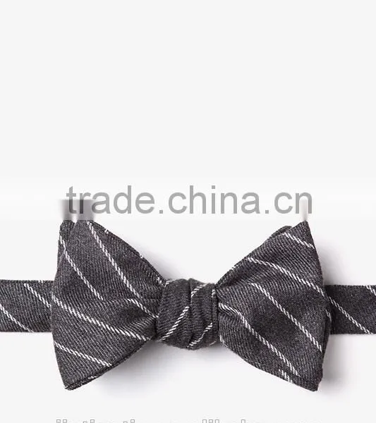 Simple Strip Wool Customized Double Side Mens Bow Tie Self Tie photo-2