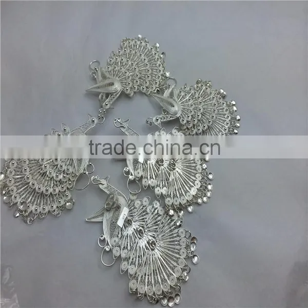 Ethnic Minorities The Dai Nationality Silver Peacock Dress Decoration Silver Plating Processing photo-3