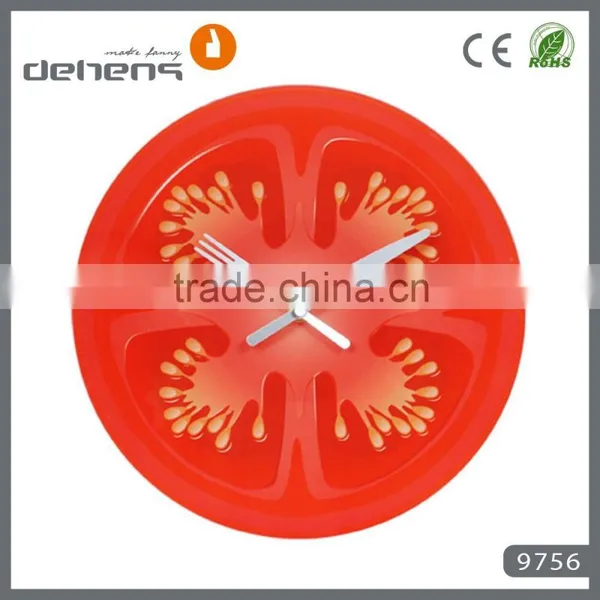 Decorative Funny Glass Wall Clock With Fruit Shape Design photo-6