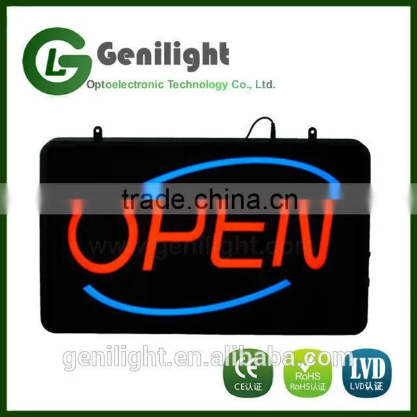 Welcome High Visible LED Neon Light Business Motion Open Sign Chain Switch photo-2