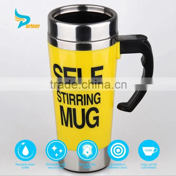 Self Stirring Coffeee Mug Cup Stainless Steel Protein Joyshaker Cup photo-2