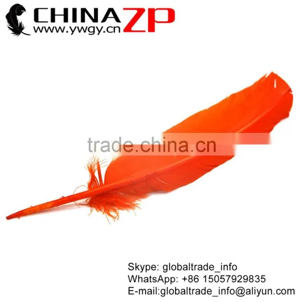 CHINAZP Factory Natural Feather Dyed Orange Solid Color Turkey Feathers for Fashion Show photo-2