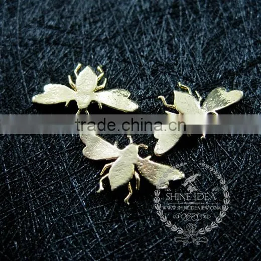 9*15mm Gold Plated Brass Tiny Bee Bug DIY Pendant Charm Jewelry Findings Supplies 1850257 photo-2