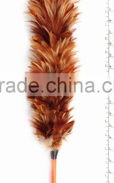 FEATHER DUSTER CLEANING BRUSH WITH LONG HOOKED PLASTIC HANDLE
