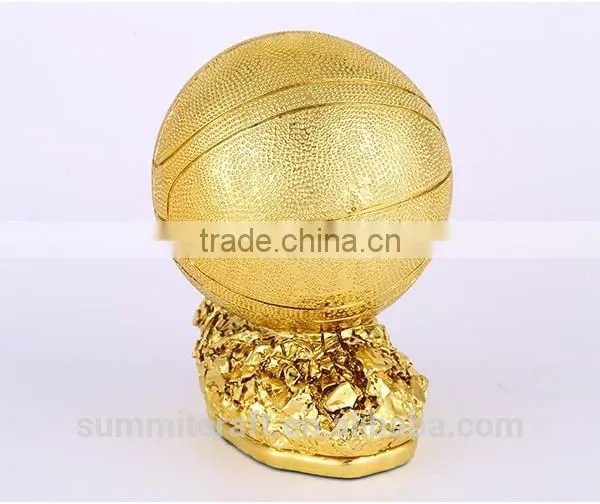 Custom Resin Shinny Golden Basketball Trophy photo-6