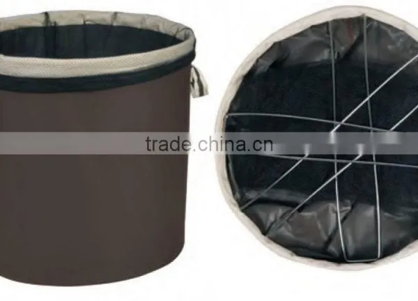 Round Oxford Foldable Laundry Bin With Mesh Bag photo-2