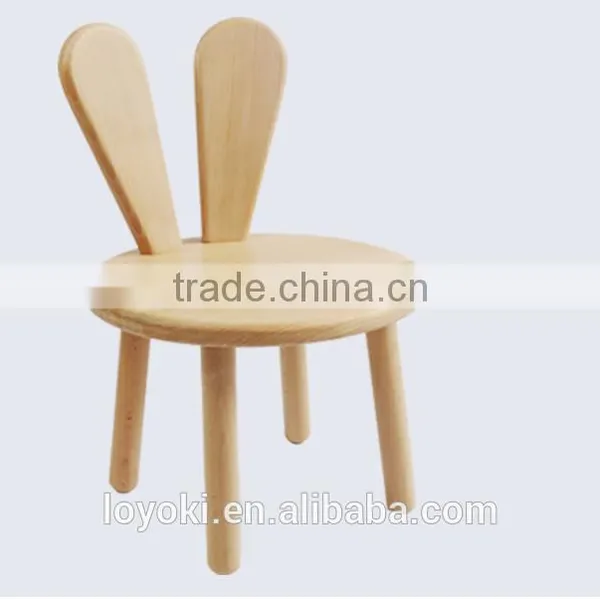 Creative Design Rabbit Model Kids Bench Solid Beech Wood Child Chair for Kids Play Room Kindergartens Chair Kids photo-3