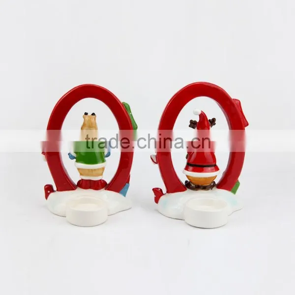 Ceramic Christmas Reindeer Tealight Candle Holders Bulk Christmas Decorated Candle Holders photo-2