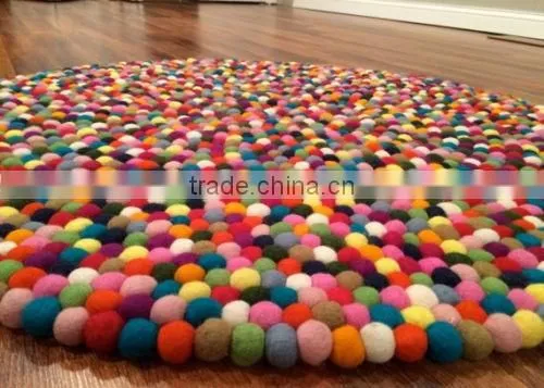 High Quality Nepal Handmade Round Wool Felt Ball Carpets/rugs photo-2